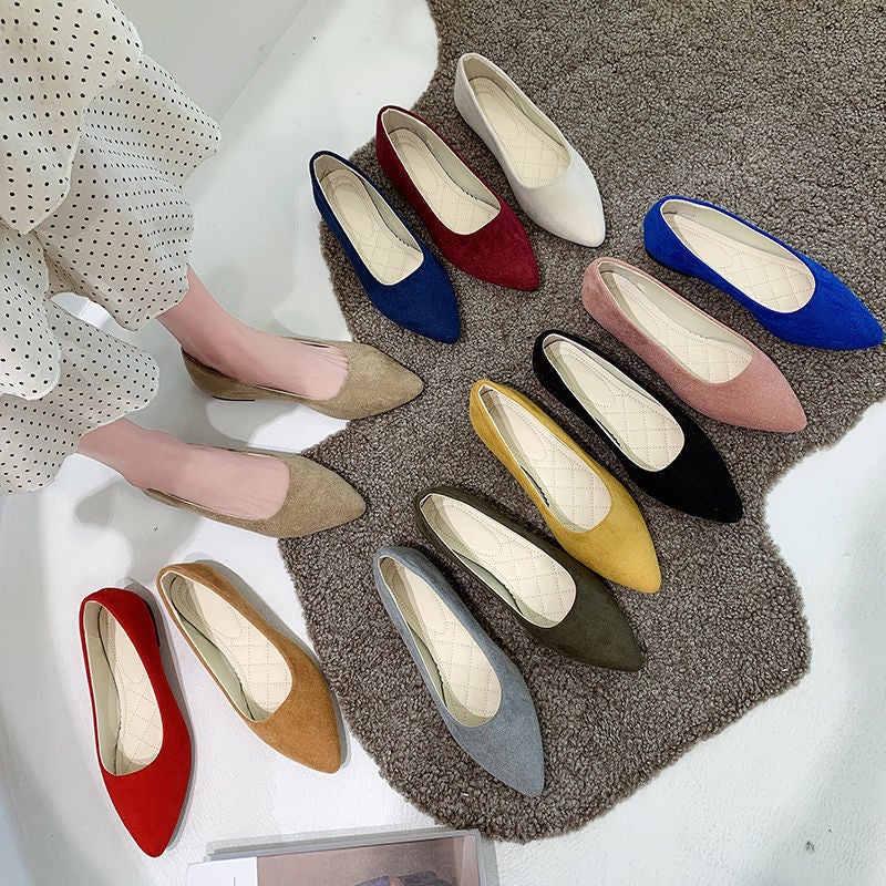 Flat Shoes For Women, Pointed Toe, Shallow Mouth, Professional Suede Fairy Shoes, Spring And Autum Flats, Versatile Work Shoes For Women, Large Size 43 - Image 4